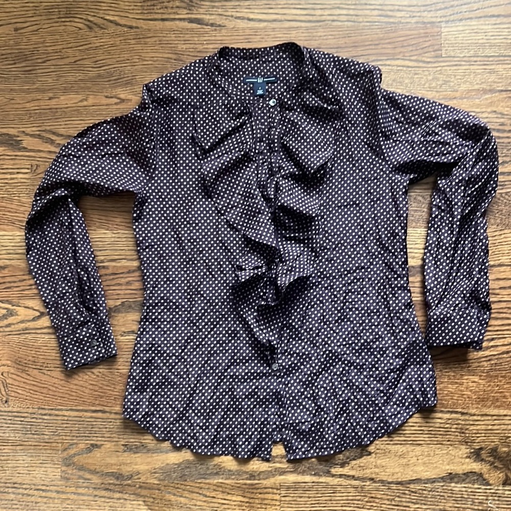 Gap button up ruffle blouse